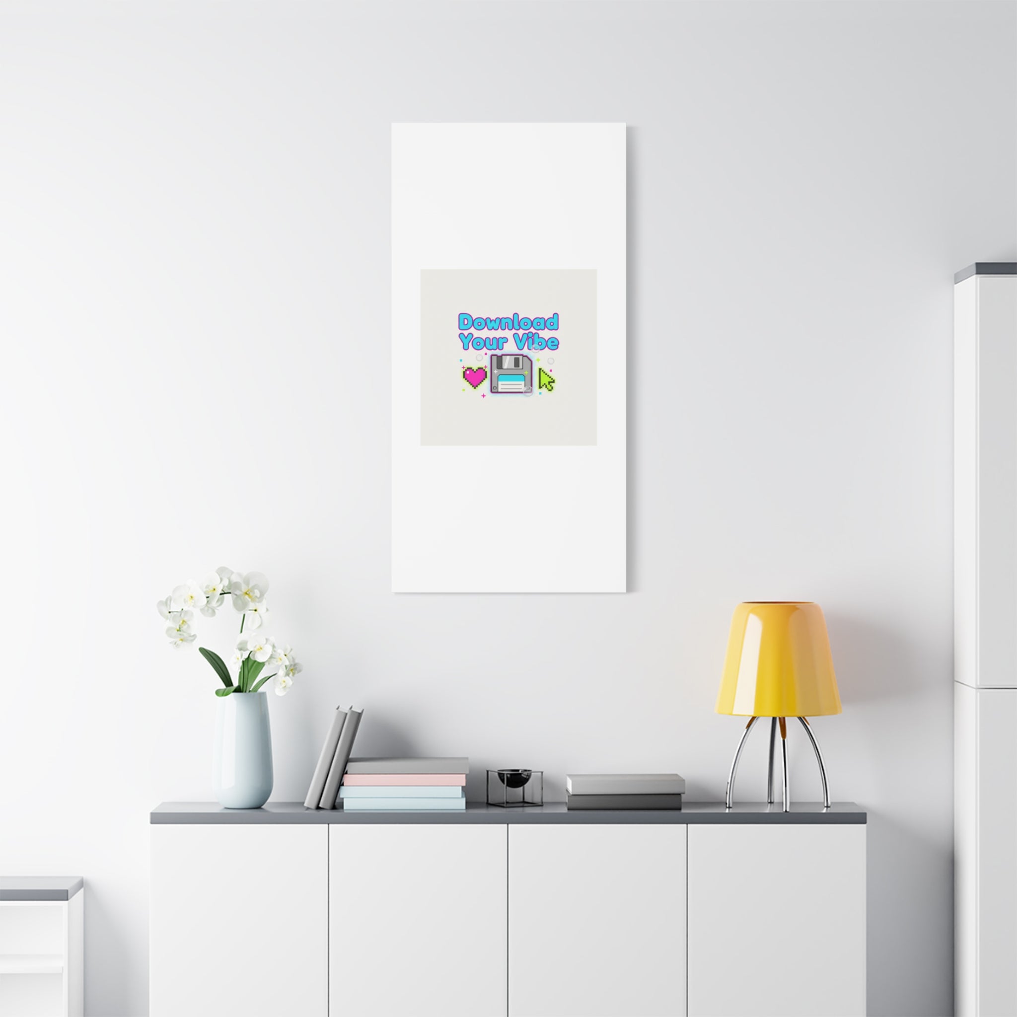 Download Your Vibe Canvas | Y2K Retro Tech, Pixel Floppy Disk Poster
