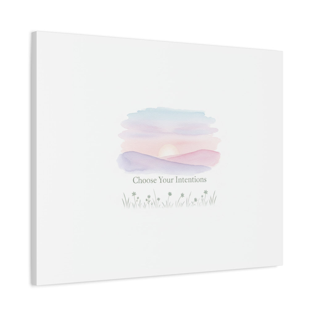 Choose Your Intentions Canvas, soft wellness poster, pastel gradient mindfulness art