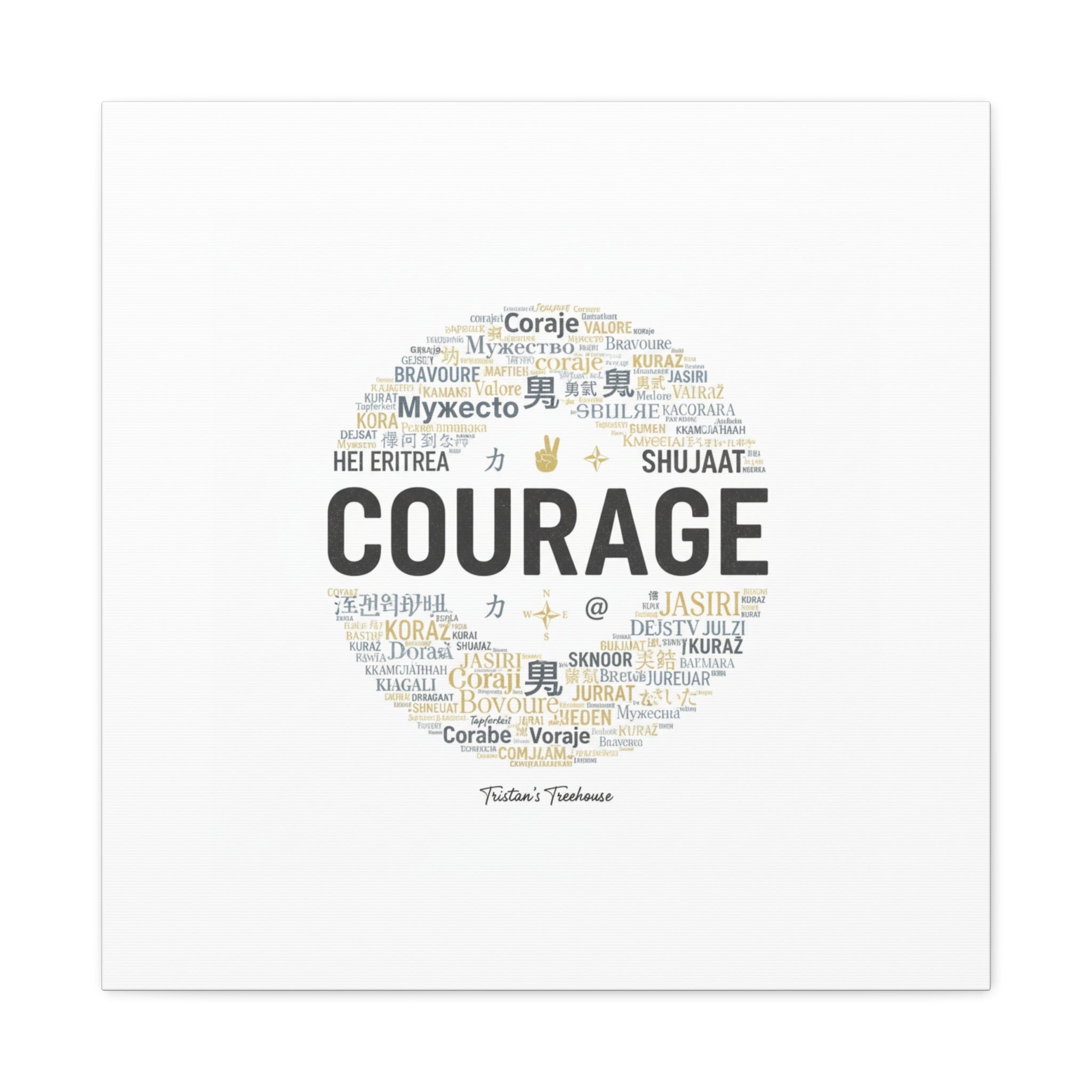 Courage Word Cloud Canvas | Fresh-Start Minimalism art print