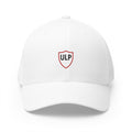 Embroidered 'ULP' Shield Cap — White Structured Baseball Hat