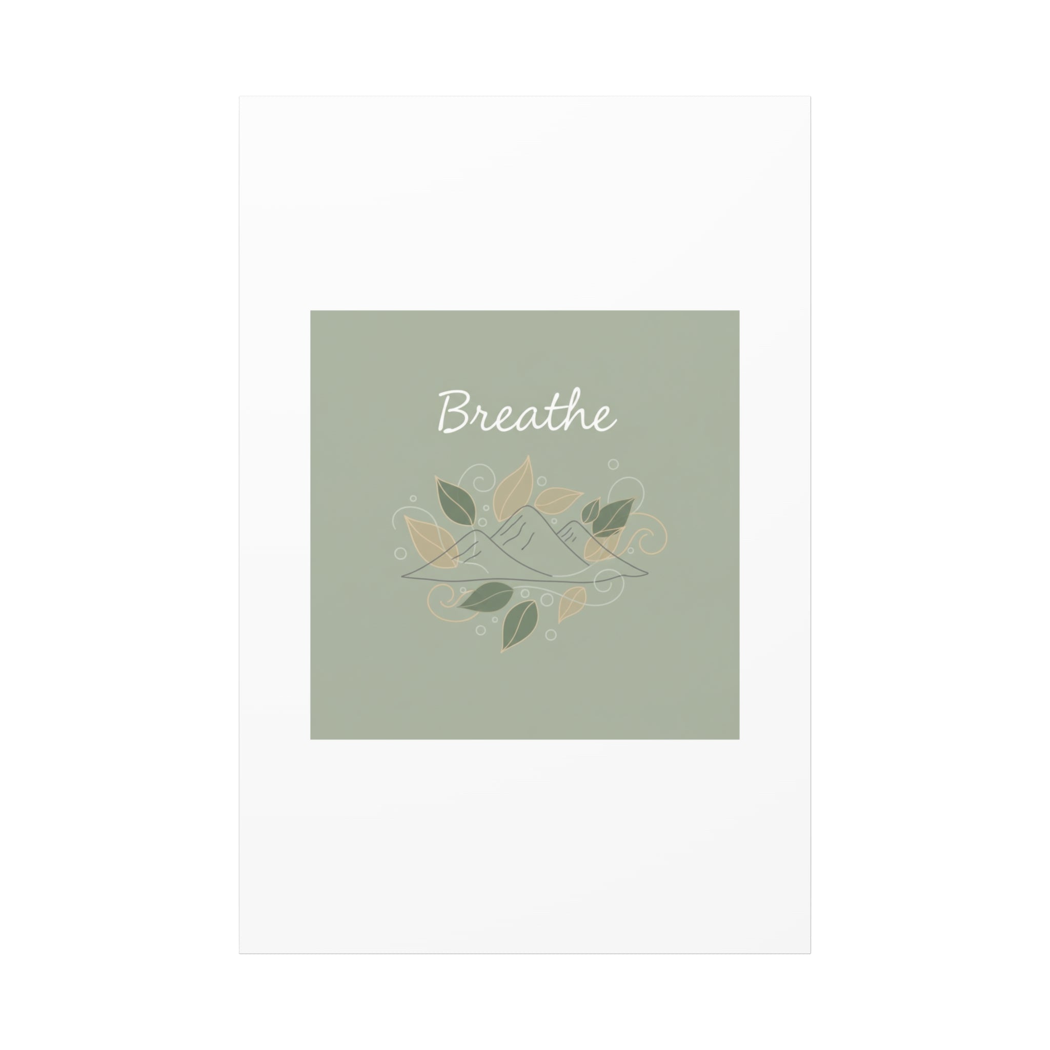 Breathe Mountain Line Canvas | Nature Symbols, Minimal Forest Wall Art