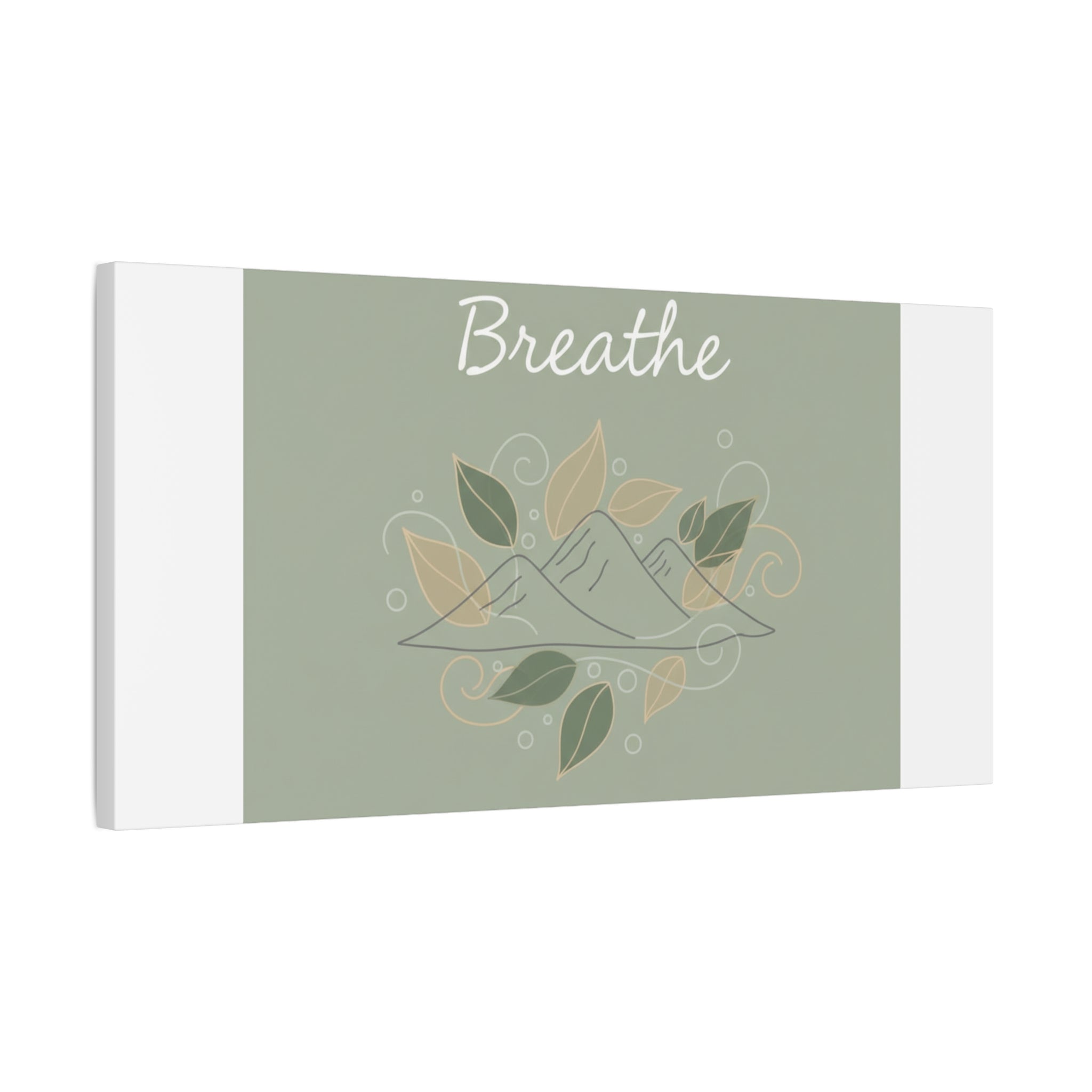 Breathe Mountain Line Canvas | Nature Symbols, Minimal Forest Wall Art