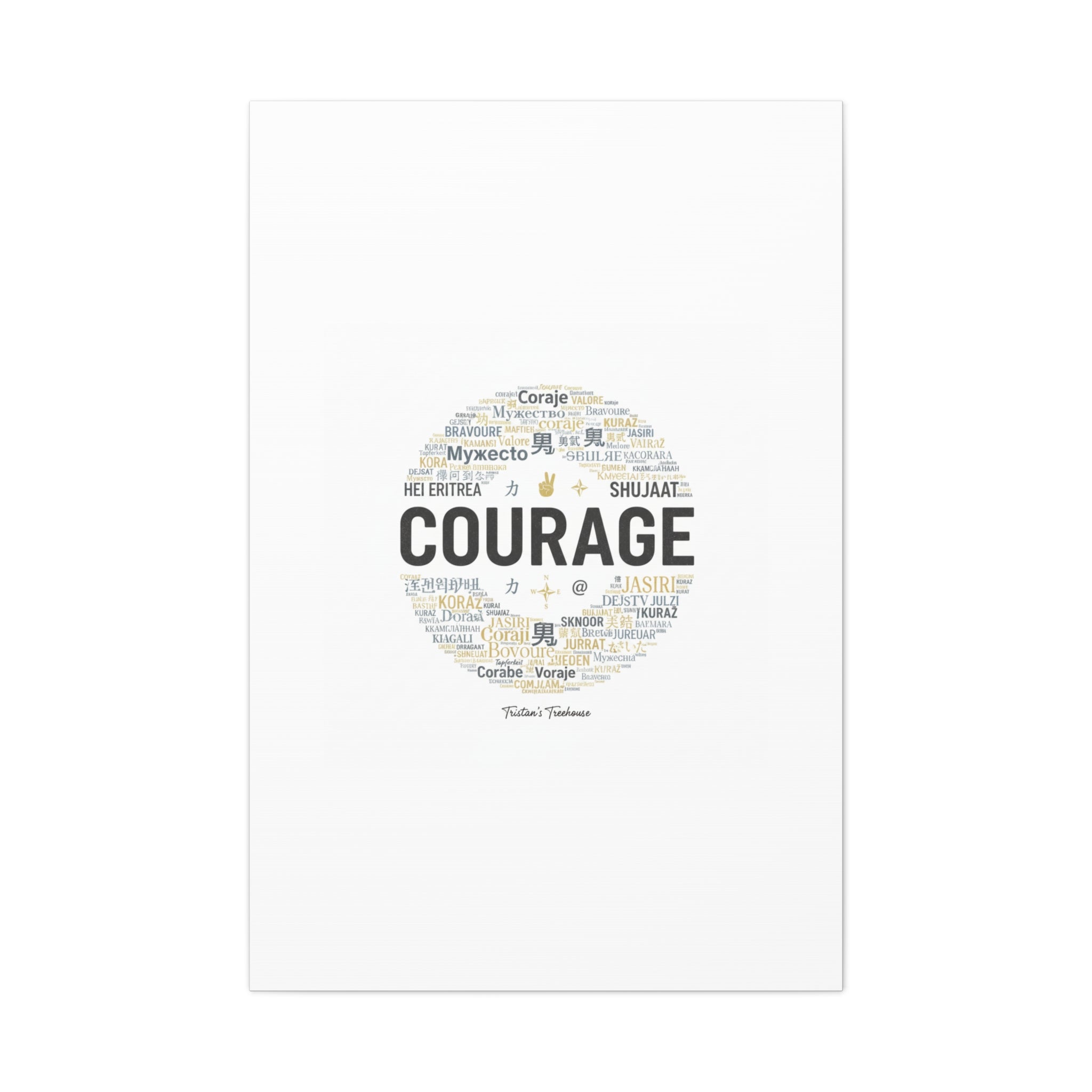 Courage Word Cloud Canvas | Fresh-Start Minimalism art print