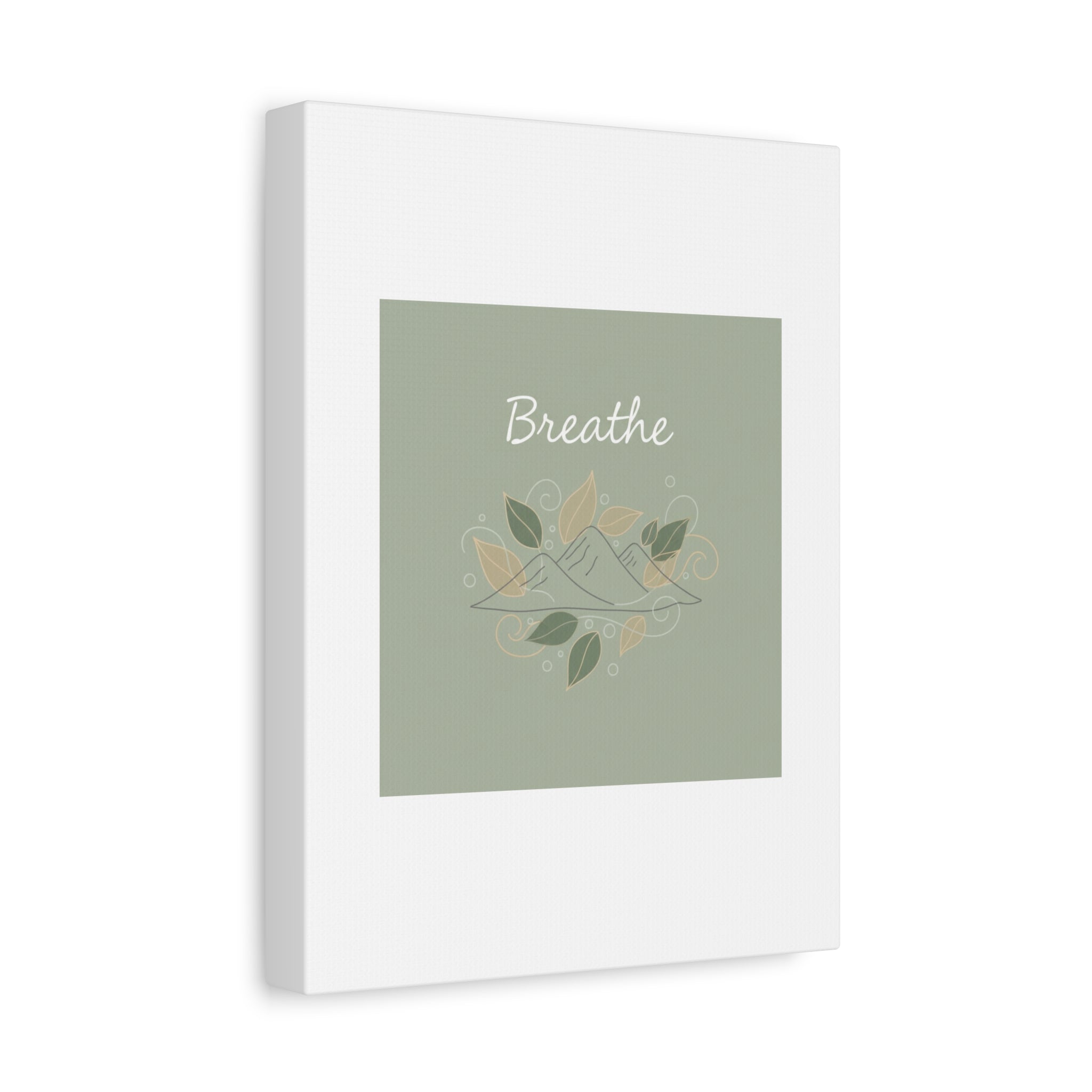 Breathe Mountain Line Canvas | Nature Symbols, Minimal Forest Wall Art