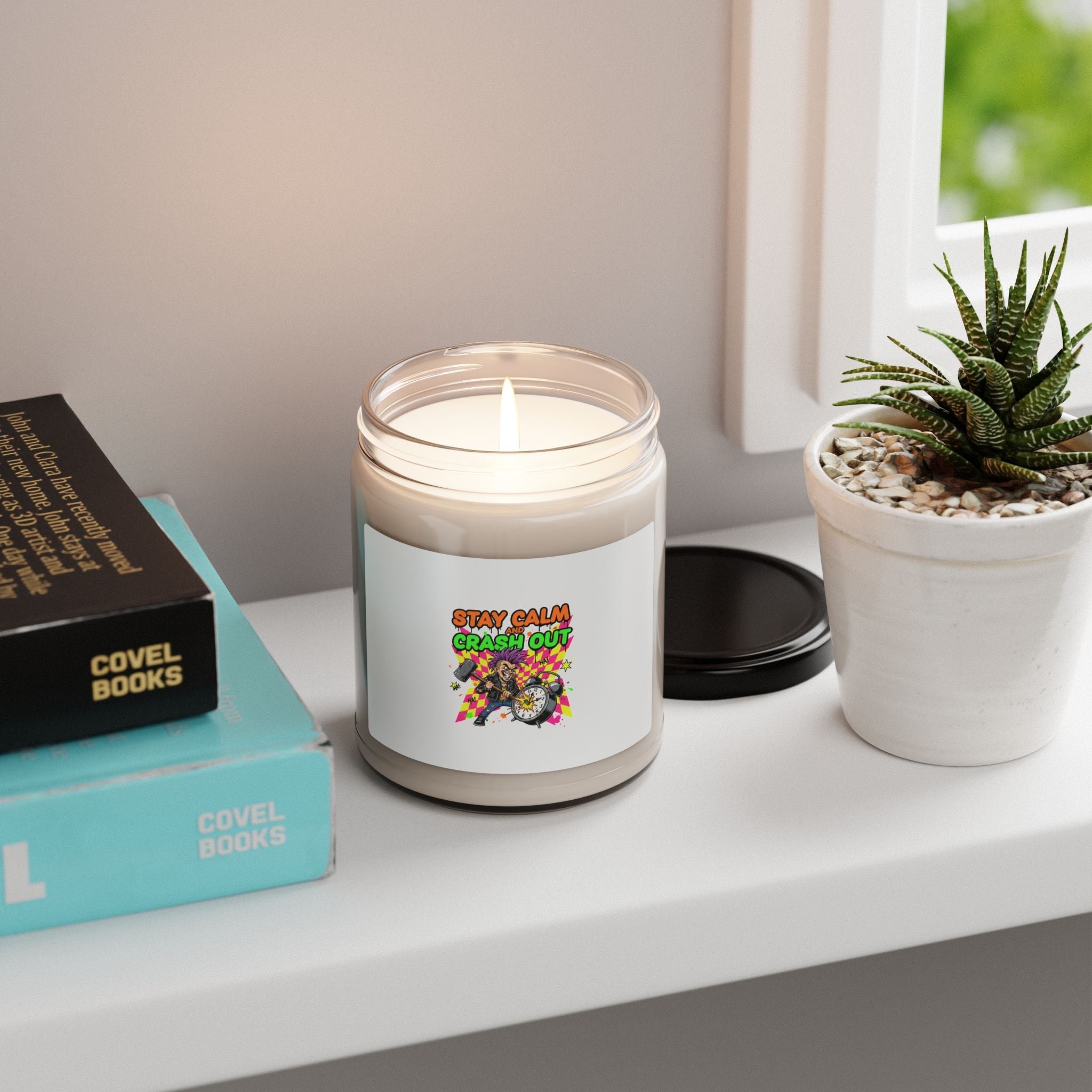 Crash Out Sticker Candle | neon meltdown, skate graffiti warning