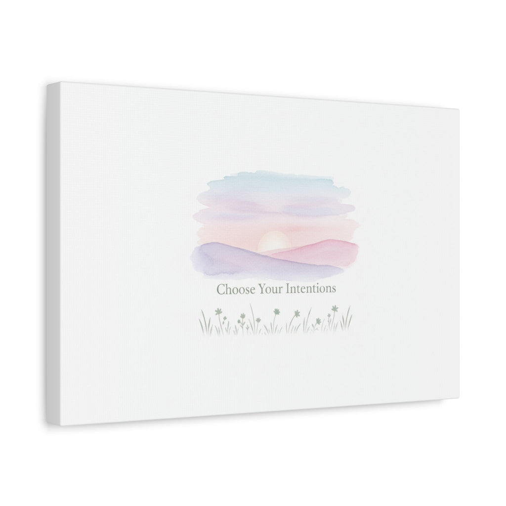 Choose Your Intentions Canvas, soft wellness poster, pastel gradient mindfulness art