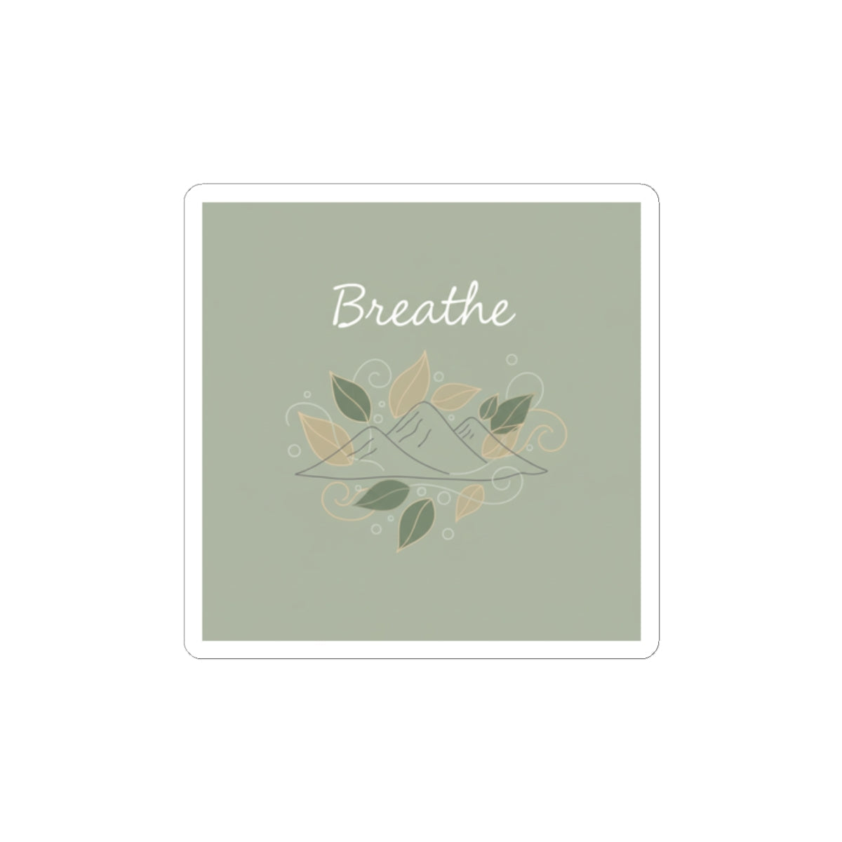 Breathe Mountain Sticker | Nature Vibes Decal, Minimal Forest Moon Phase Style