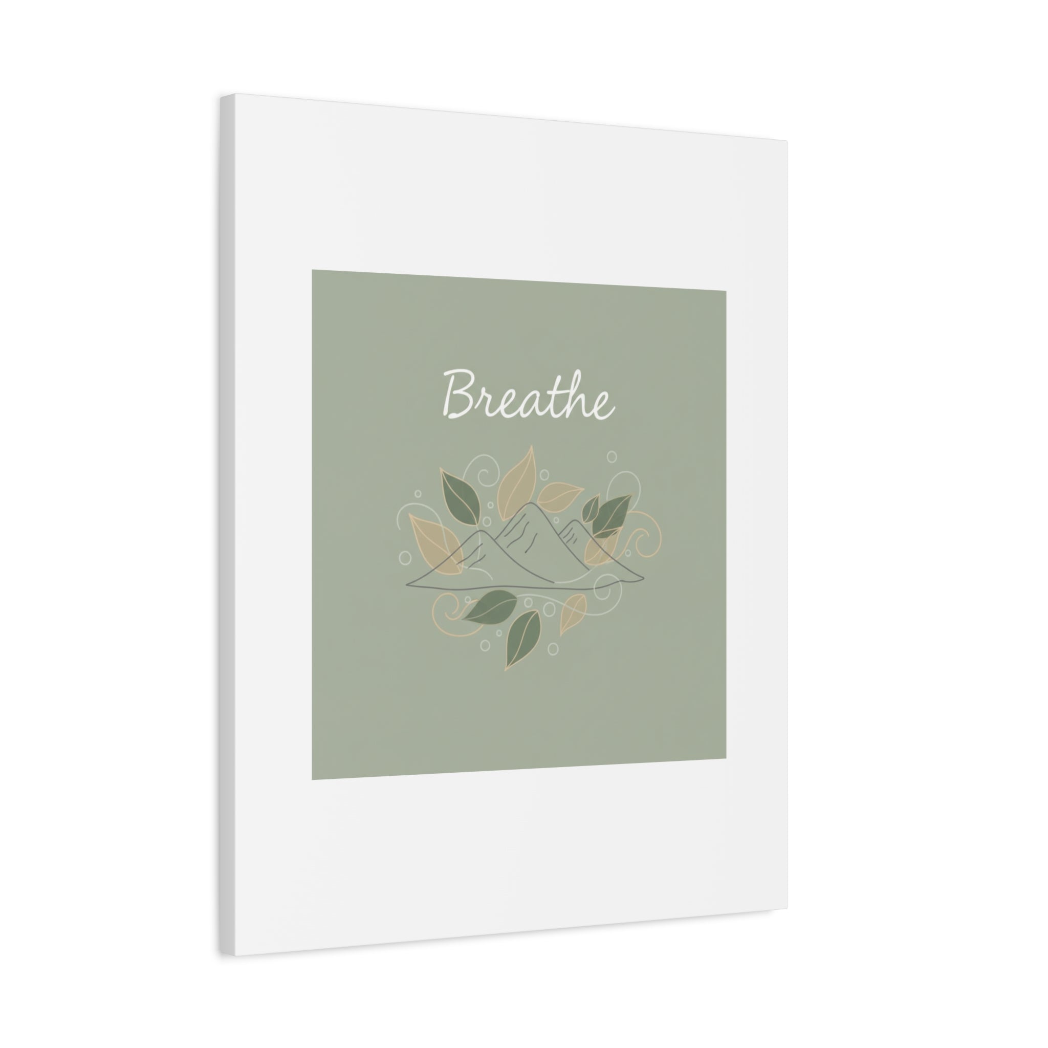 Breathe Mountain Line Canvas | Nature Symbols, Minimal Forest Wall Art