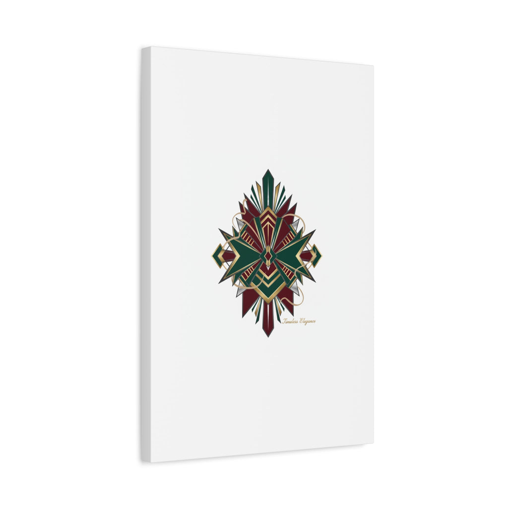 Art Deco geometric brass print Canvas | Neo-Deco chrome & gold fan motif