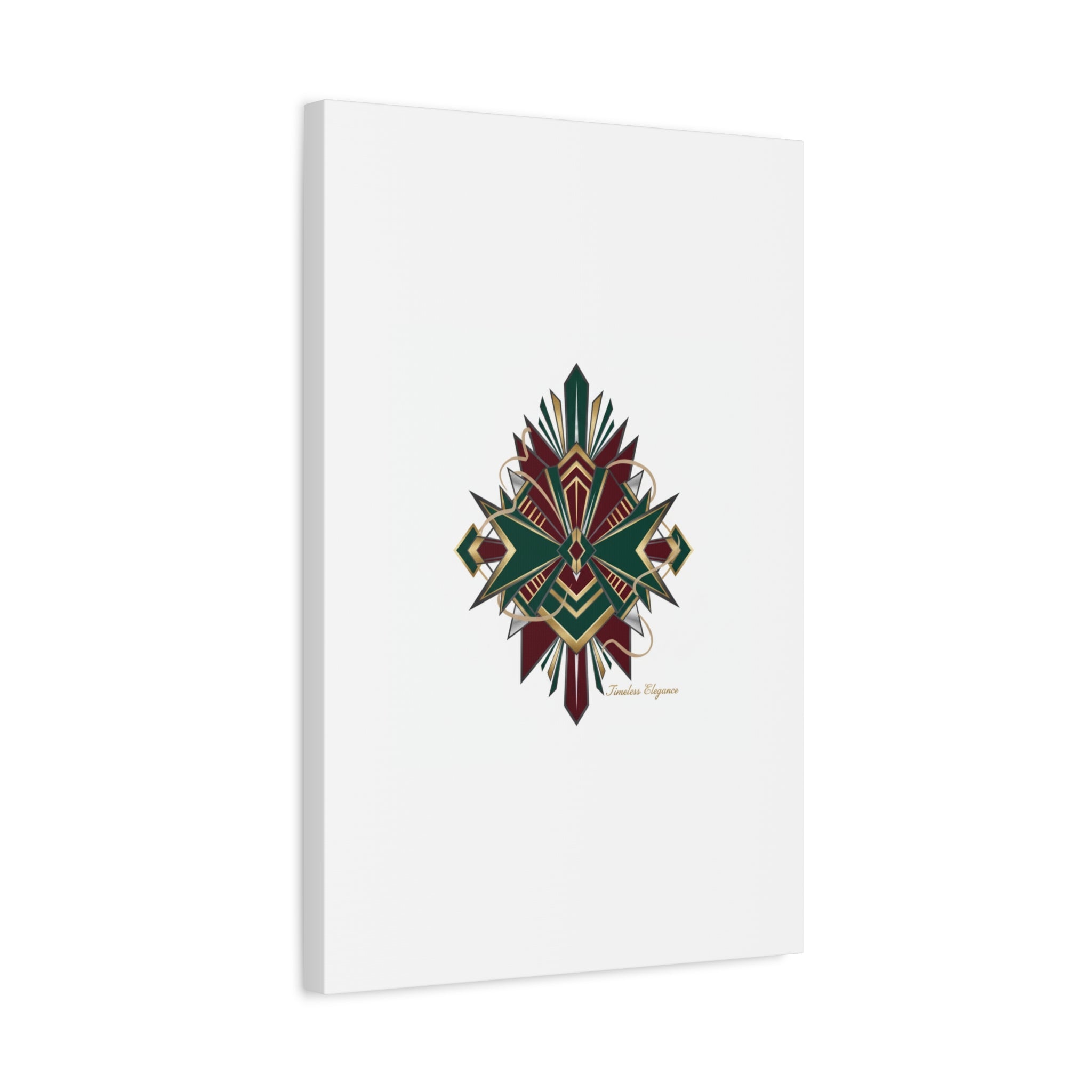 Art Deco geometric brass print Canvas | Neo-Deco chrome & gold fan motif
