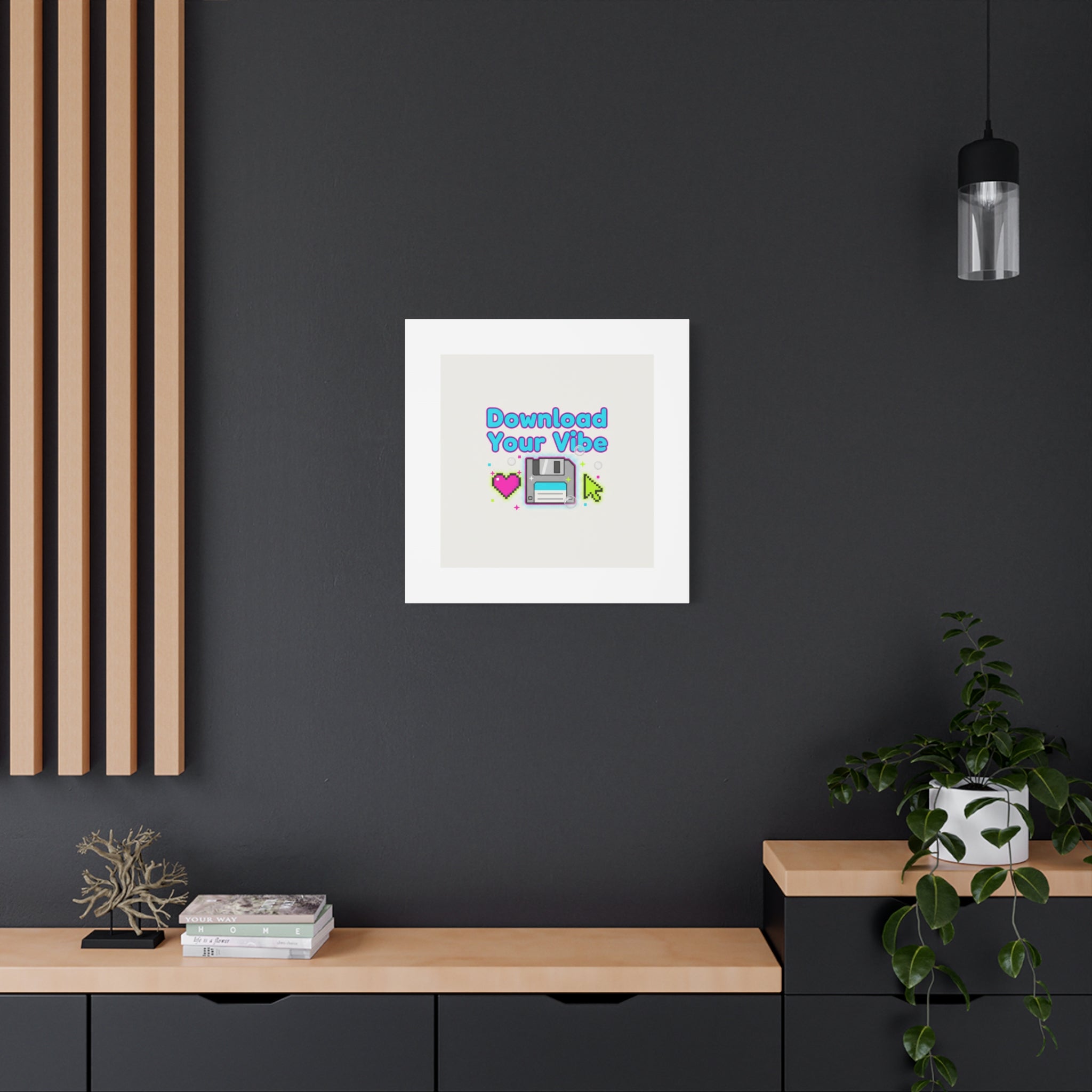 Download Your Vibe Canvas | Y2K Retro Tech, Pixel Floppy Disk Poster