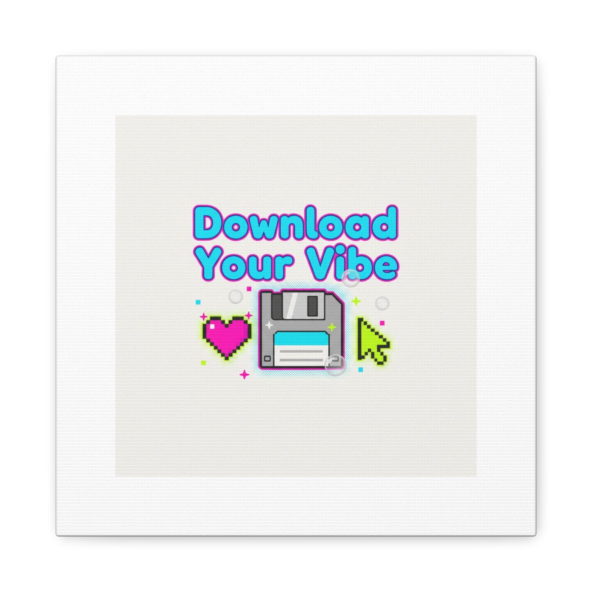 Download Your Vibe Canvas | Y2K Retro Tech, Pixel Floppy Disk Poster