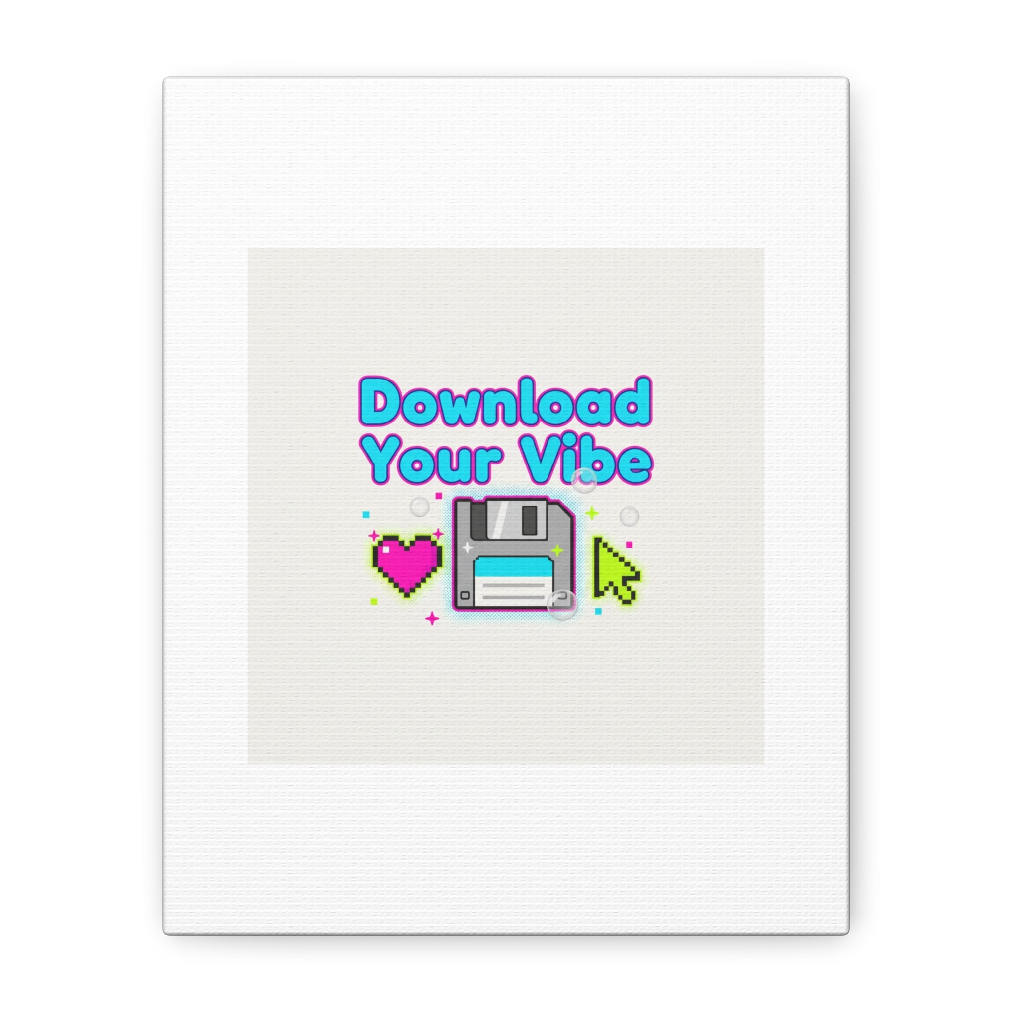 Download Your Vibe Canvas | Y2K Retro Tech, Pixel Floppy Disk Poster