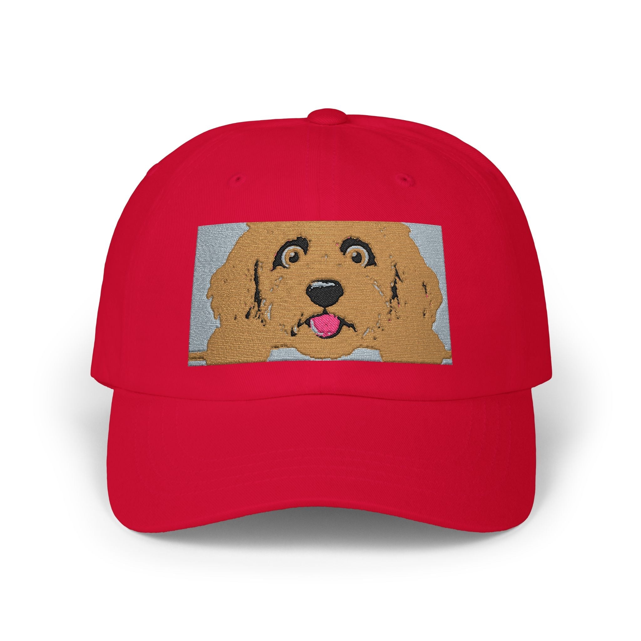 Dad Cap — Happy Golden Retriever Embroidered Patch Hat