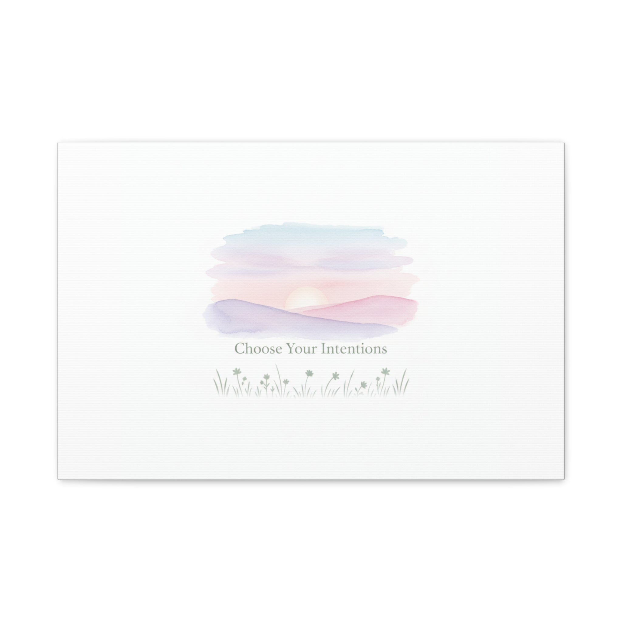 Choose Your Intentions Canvas, soft wellness poster, pastel gradient mindfulness art
