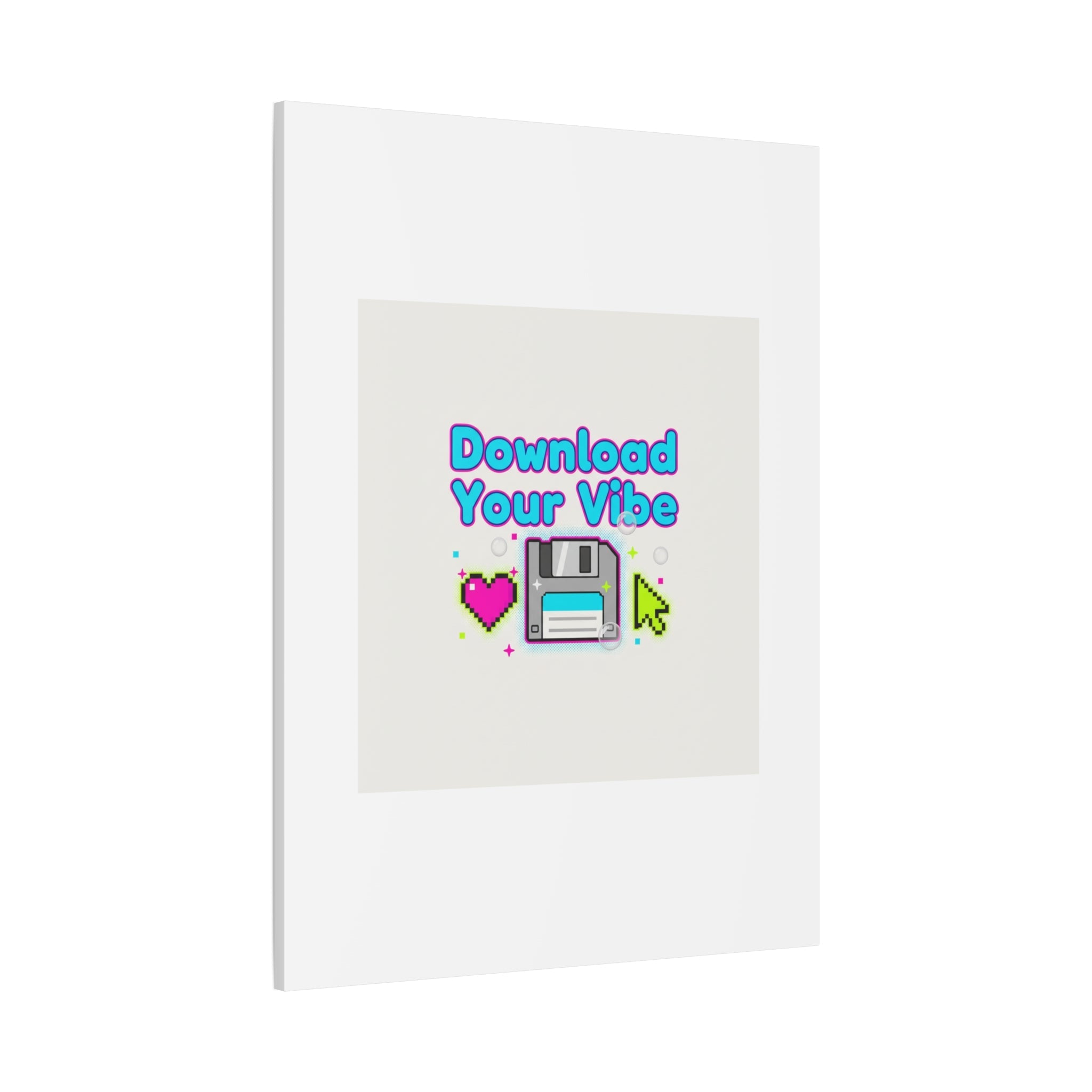 Download Your Vibe Canvas | Y2K Retro Tech, Pixel Floppy Disk Poster
