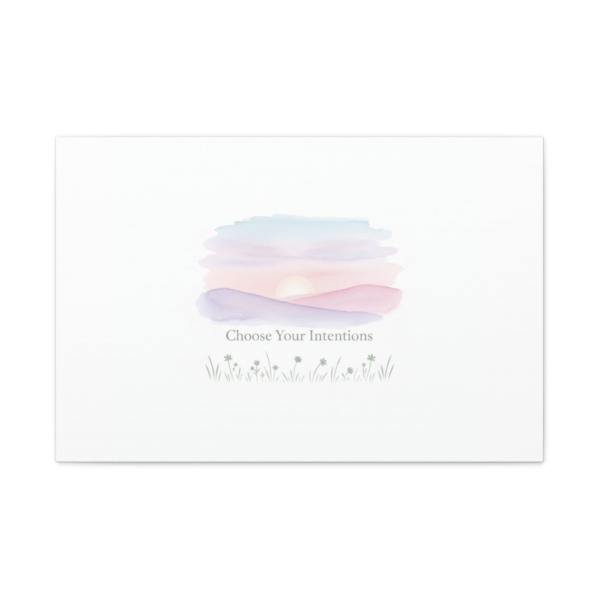 Choose Your Intentions Canvas, soft wellness poster, pastel gradient mindfulness art