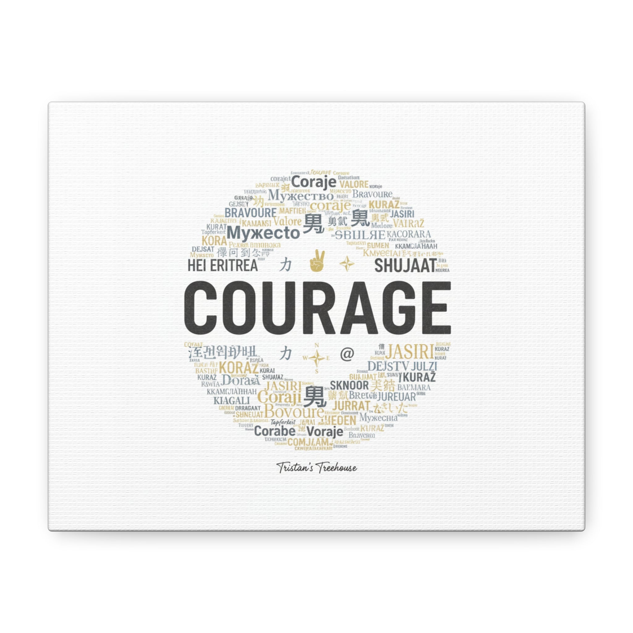 Courage Word Cloud Canvas | Fresh-Start Minimalism art print