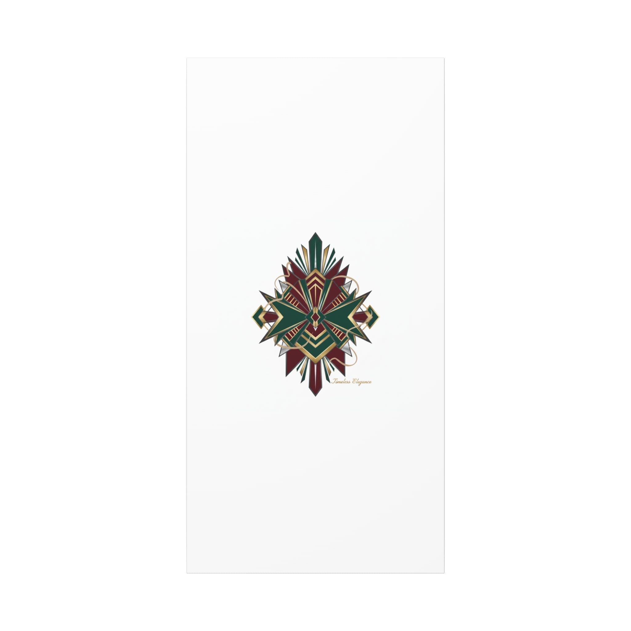 Art Deco geometric brass print Canvas | Neo-Deco chrome & gold fan motif