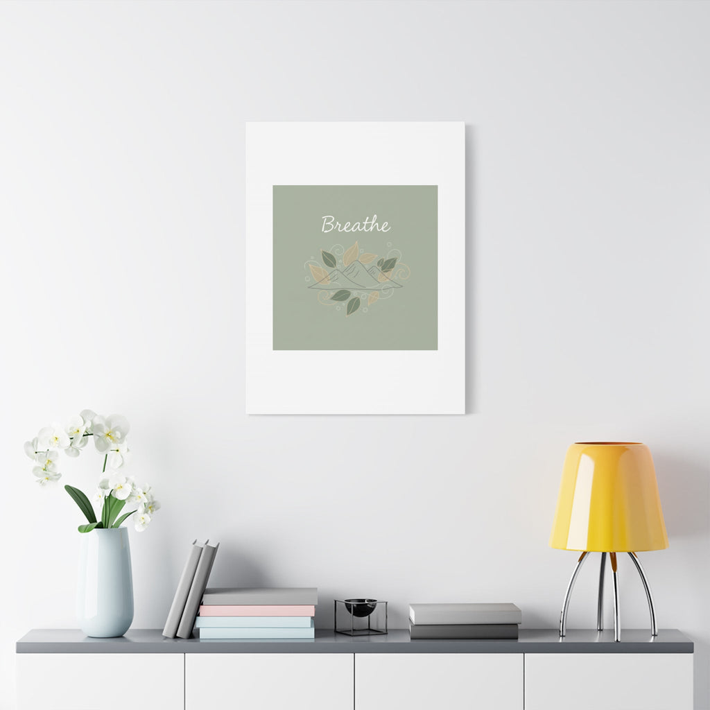 Breathe Mountain Line Canvas | Nature Symbols, Minimal Forest Wall Art