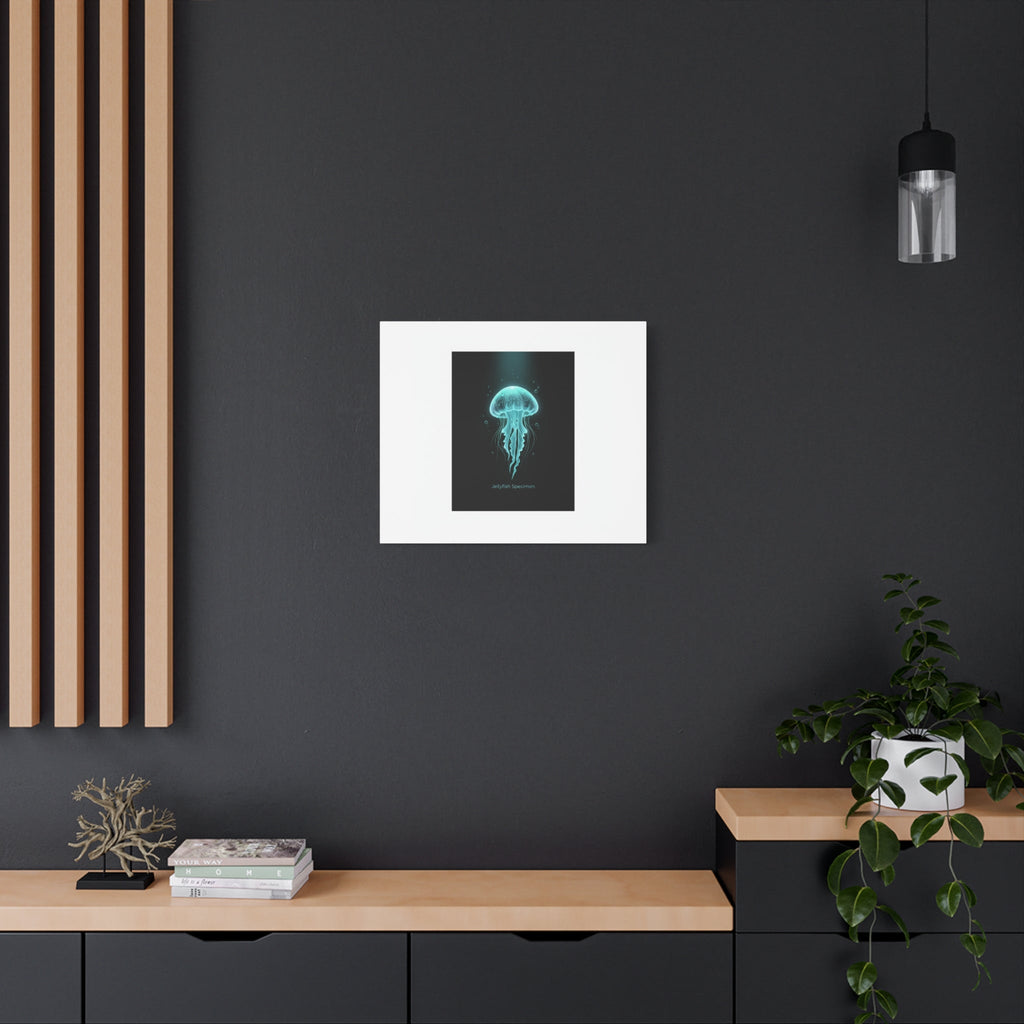 Bioluminescent Jellyfish Art Canvas | Deep Sea Aesthetic, Neon Glow