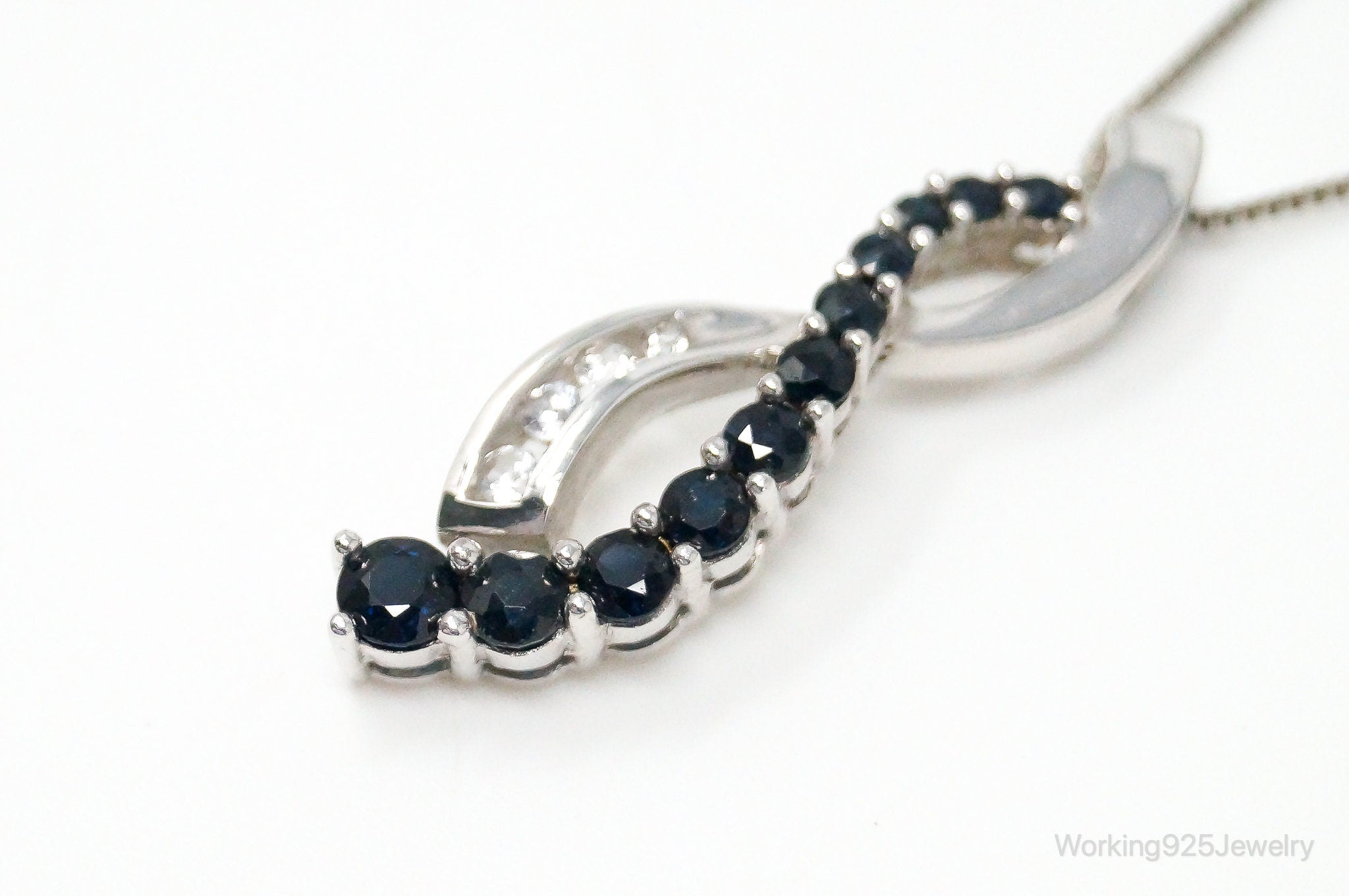 Designer Alwand Vahan Sapphire Cubic Zirconia Sterling Silver Necklace