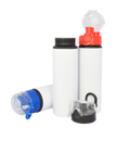 25 oz White Sports Bottle With Button