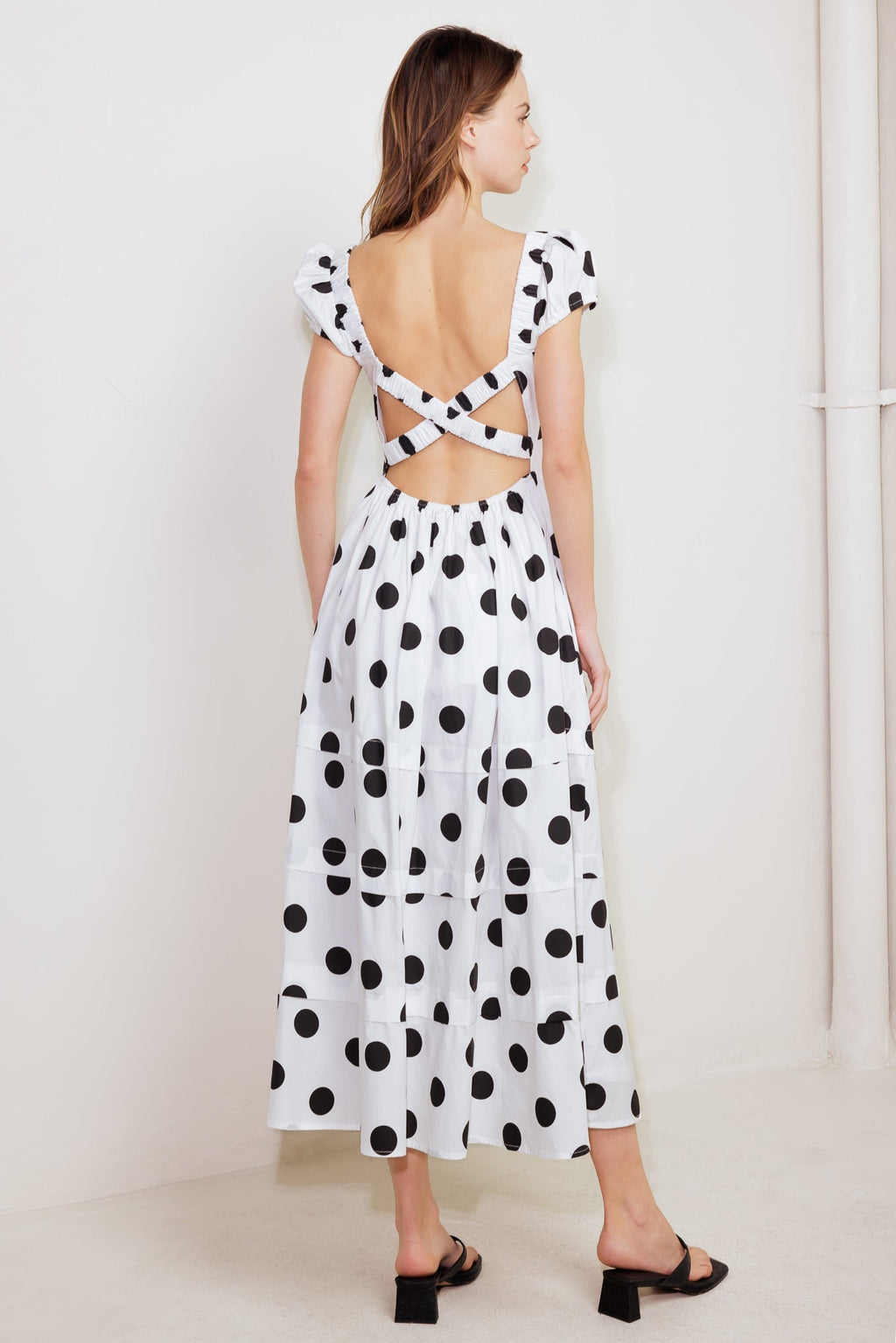 EFFORTLESS DAYS WOVEN MIDI DRESS