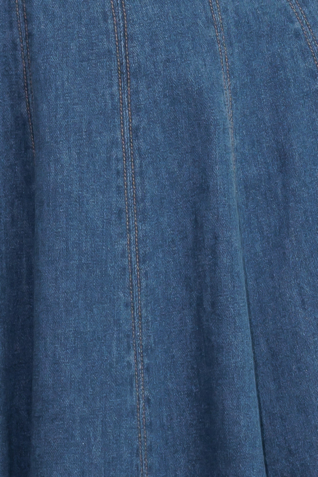 CREAM FIELD DENIM MIDI DRESS
