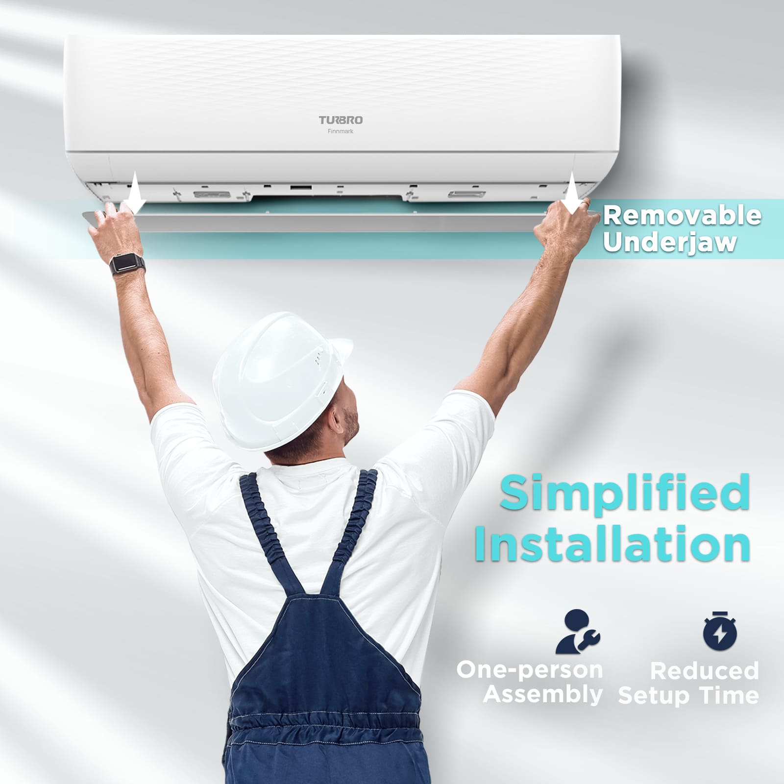 Finnmark 9000 BTU WiFi Ductless Mini Split AC with Heat Pump, 115V/230V (R32)