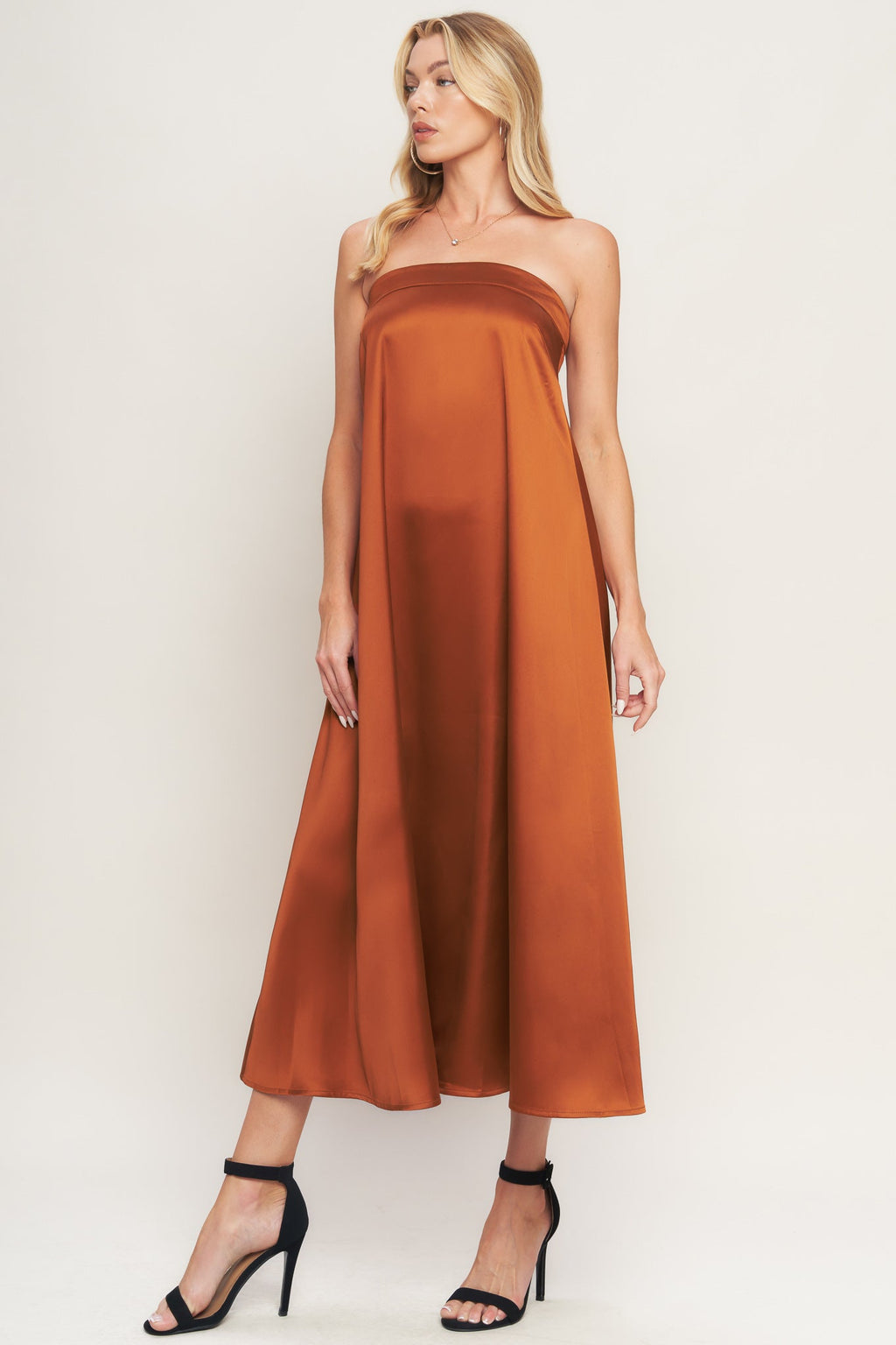 FROSTY ELEGANCE WOVEN MIDI DRESS
