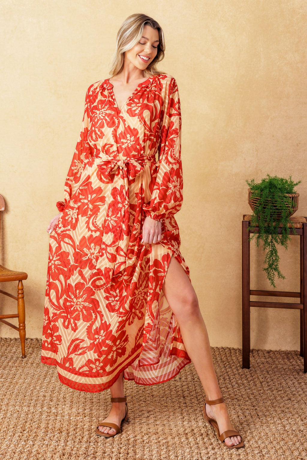 BACK IN ACTION WOVEN MIDI DRESS