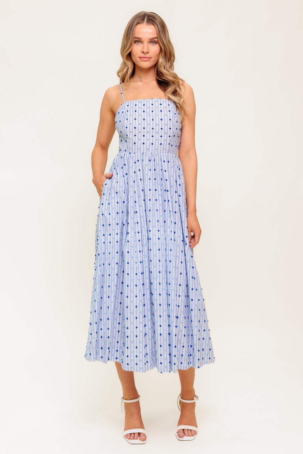 CHASE THE DAY WOVEN MIDI DRESS