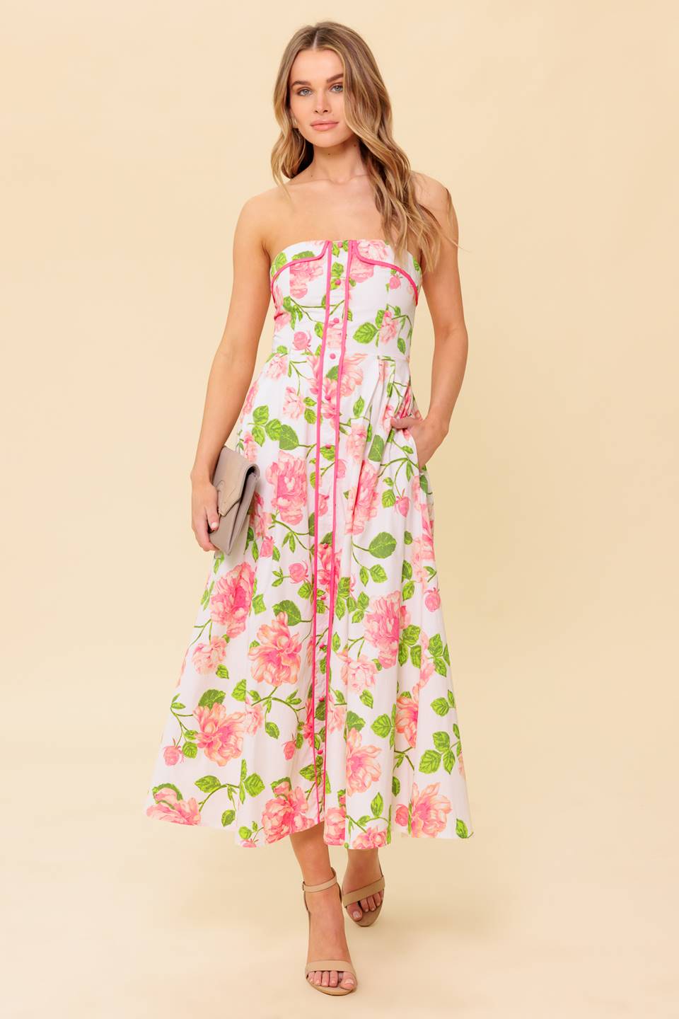 BETTER THAN EVER WOVEN MIDI DRESS