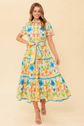 FOR THE MOMENT IVORY WOVEN MIDI DRESS