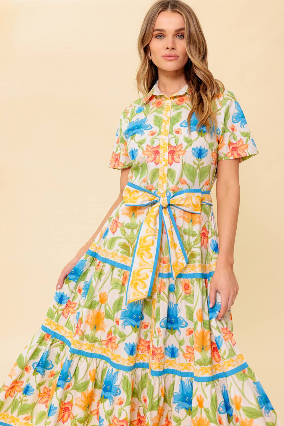 FOR THE MOMENT IVORY WOVEN MIDI DRESS