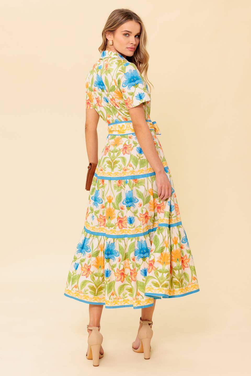 FOR THE MOMENT IVORY WOVEN MIDI DRESS