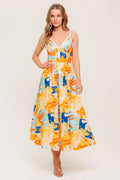 DAWN PETAL KISS WOVEN MIDI DRESS