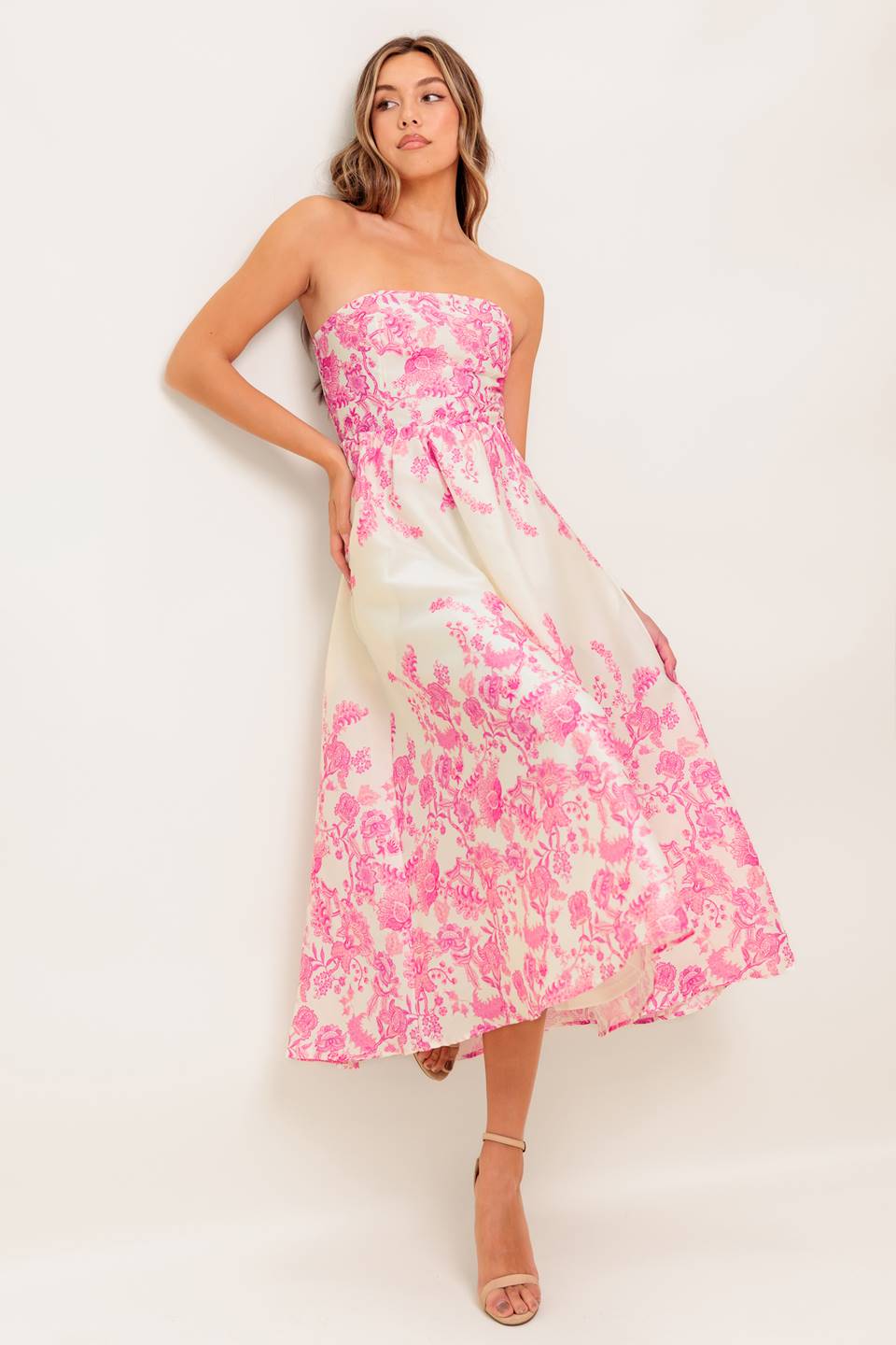 COCO LOCOS WOVEN MIDI DRESS