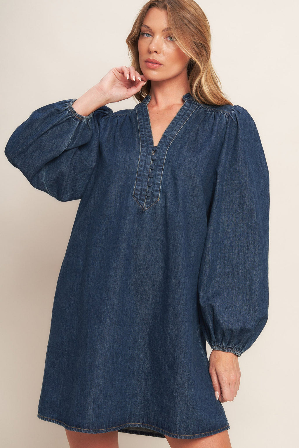 CANYON BREEZE DENIM MINI DRESS