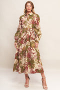COUNTRY ROMANCE WOVEN MIDI DRESS