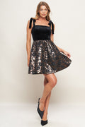 CELEBRATION NIGHT VELVET WOVEN MINI DRESS