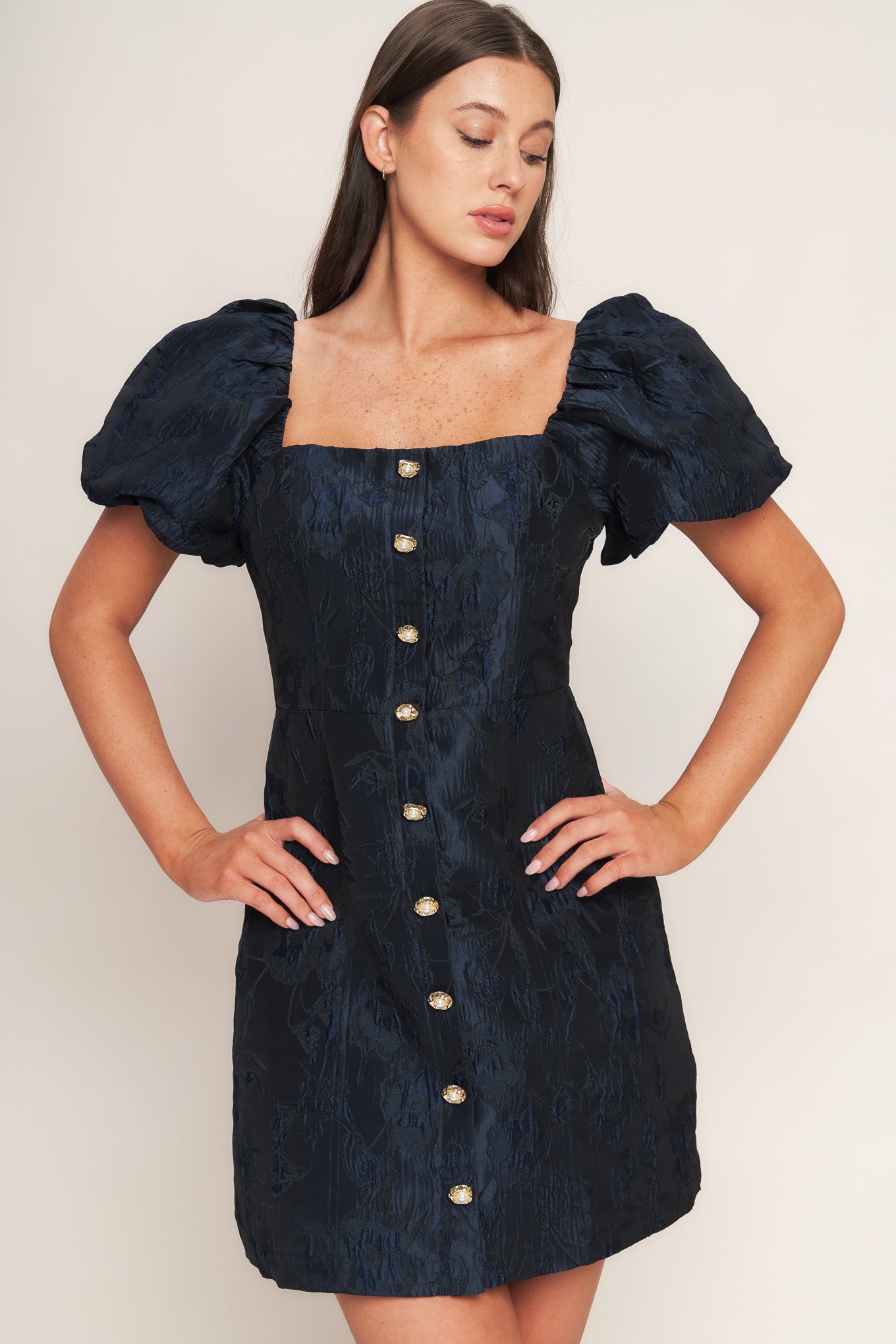 GOLDEN MOON WOVEN MINI DRESS