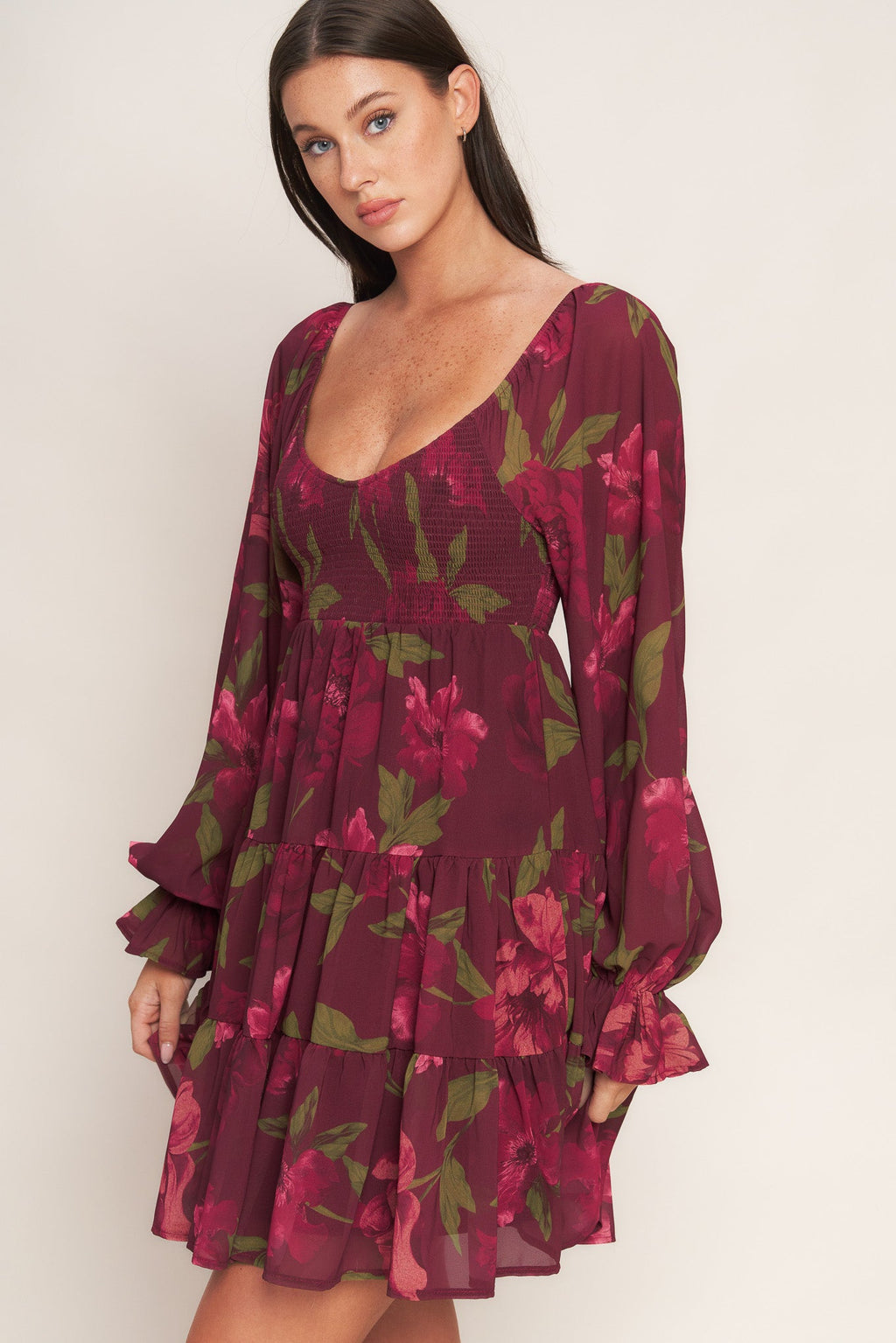 BLOOM RHAPSODY WOVEN MINI DRESS