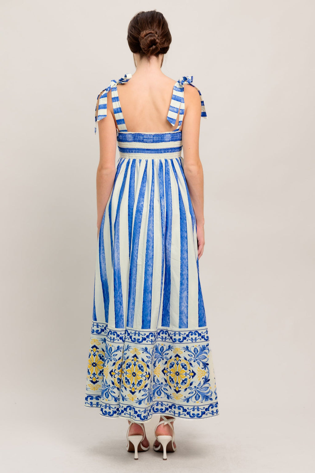 BLUE HORIZON BEAUTY WOVEN MIDI DRESS