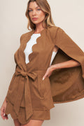 DESERT FLOWER FAUX SUEDE TOP