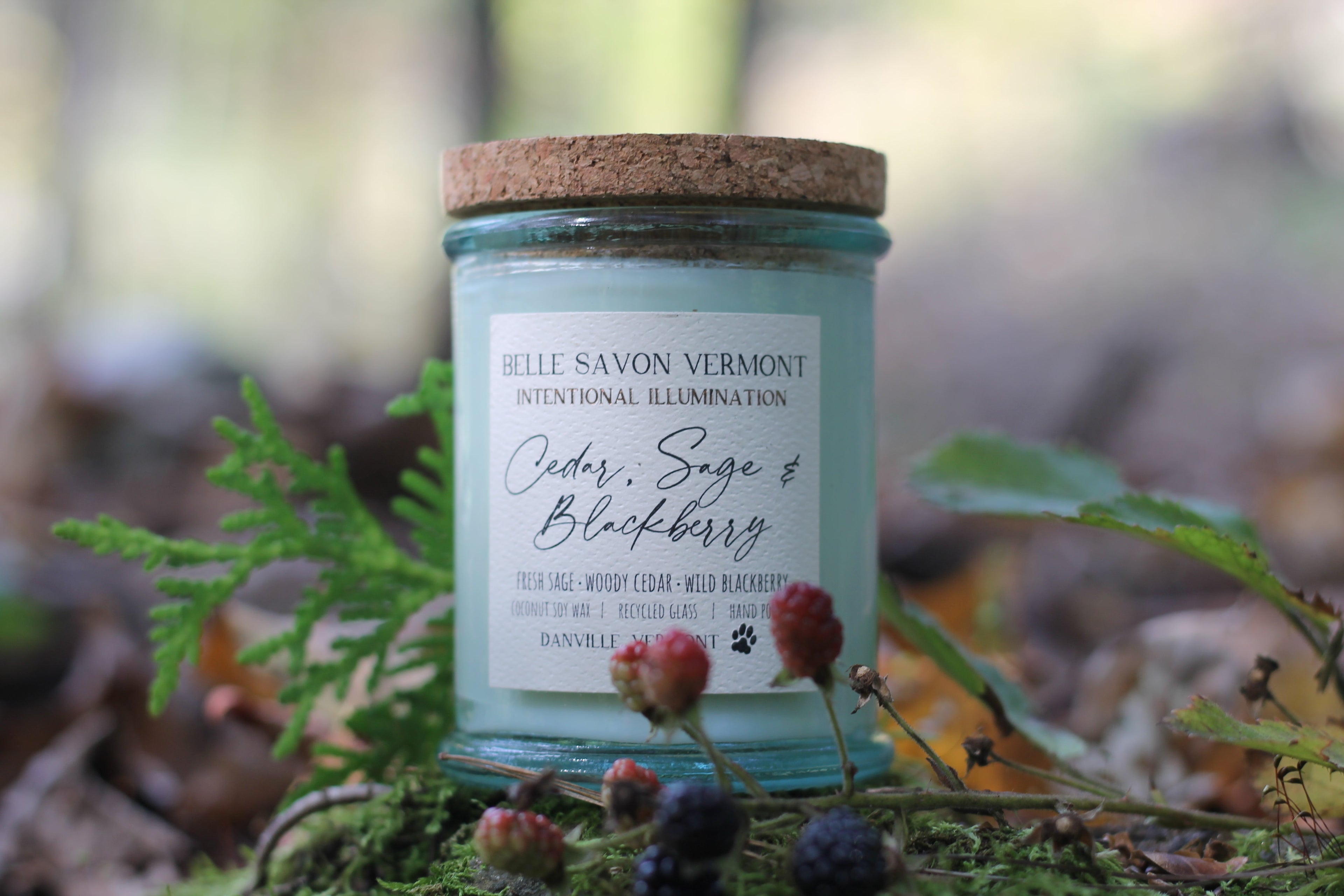 Coconut & Soy Wax Recycled Glass Container Candle-4 Ounce-Hand Poured in Vermont