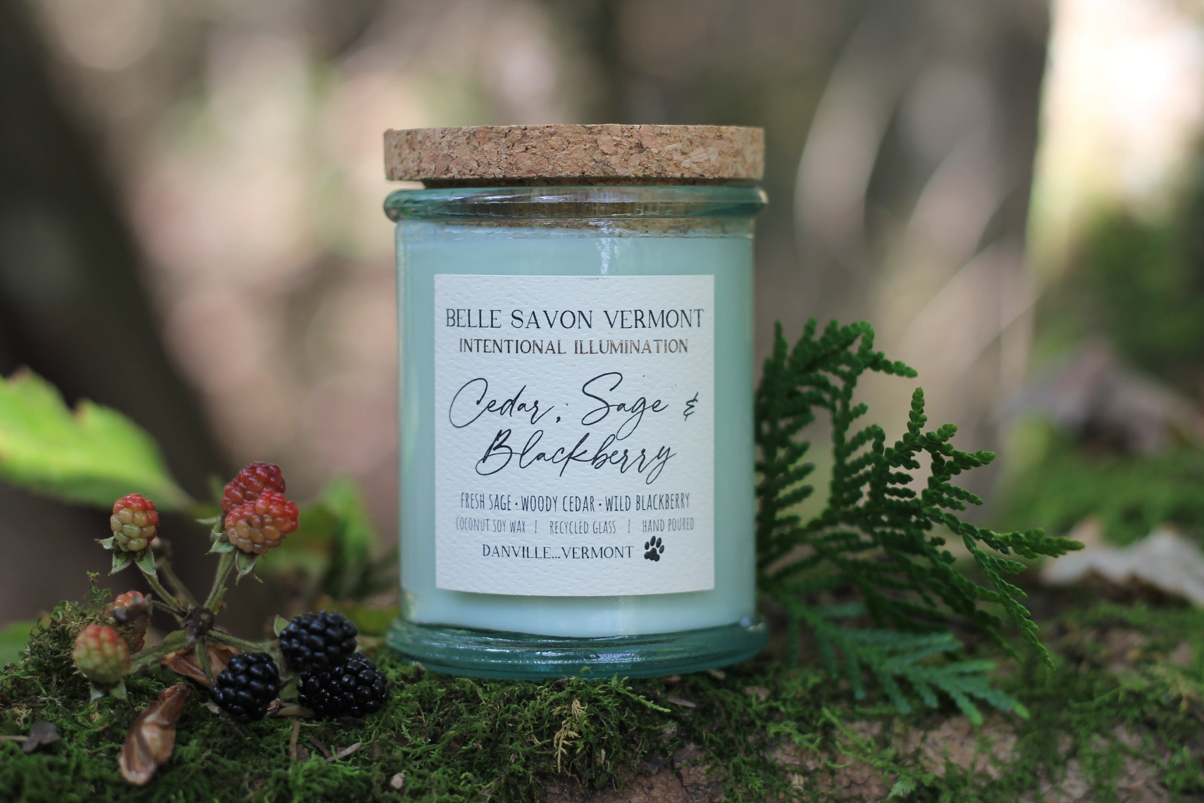 Coconut & Soy Wax Recycled Glass Container Candle-4 Ounce-Hand Poured in Vermont