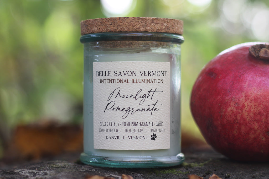 Coconut & Soy Wax Recycled Glass Container Candle-4 Ounce-Hand Poured in Vermont