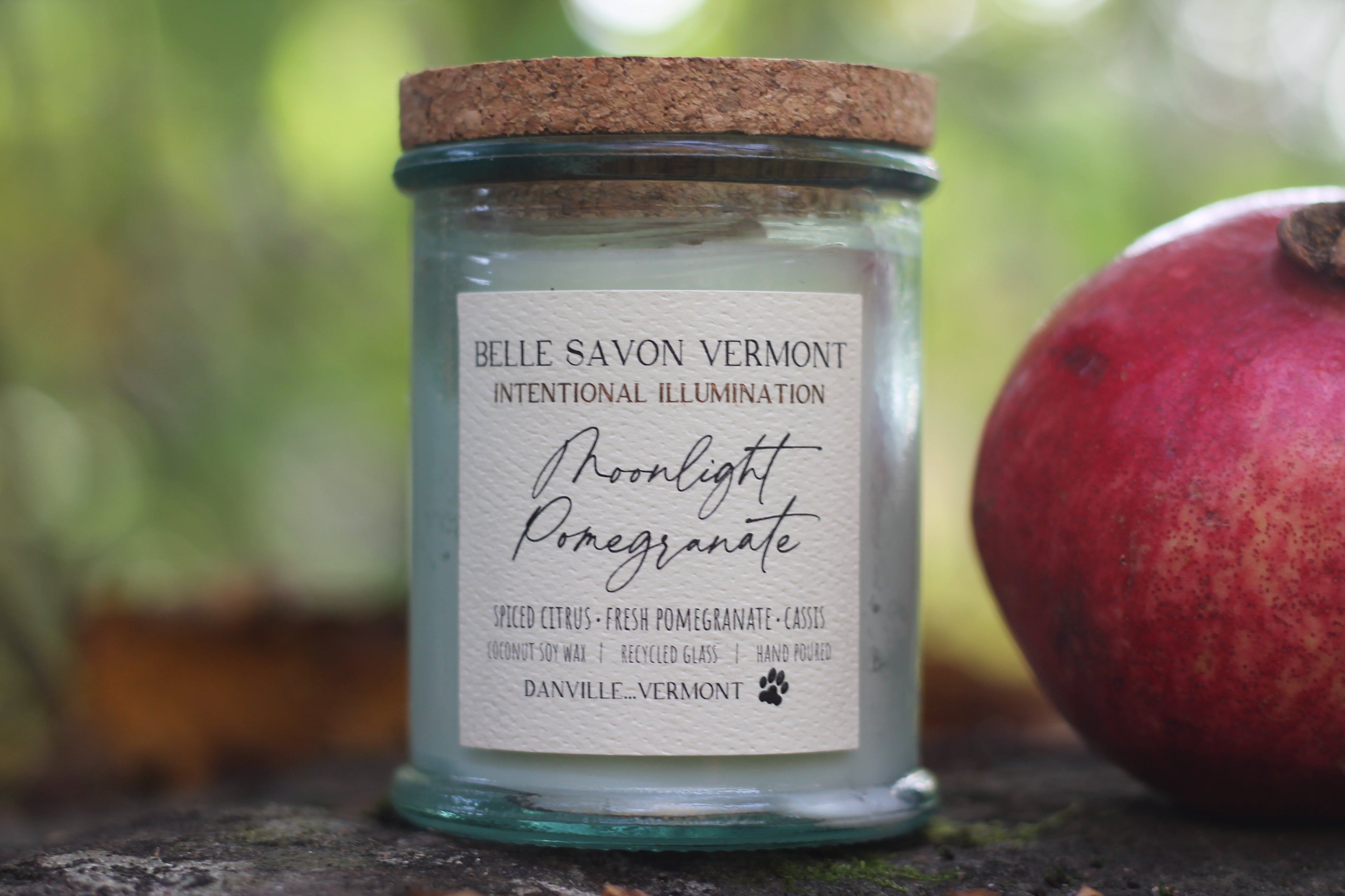 Coconut & Soy Wax Recycled Glass Container Candle-4 Ounce-Hand Poured in Vermont